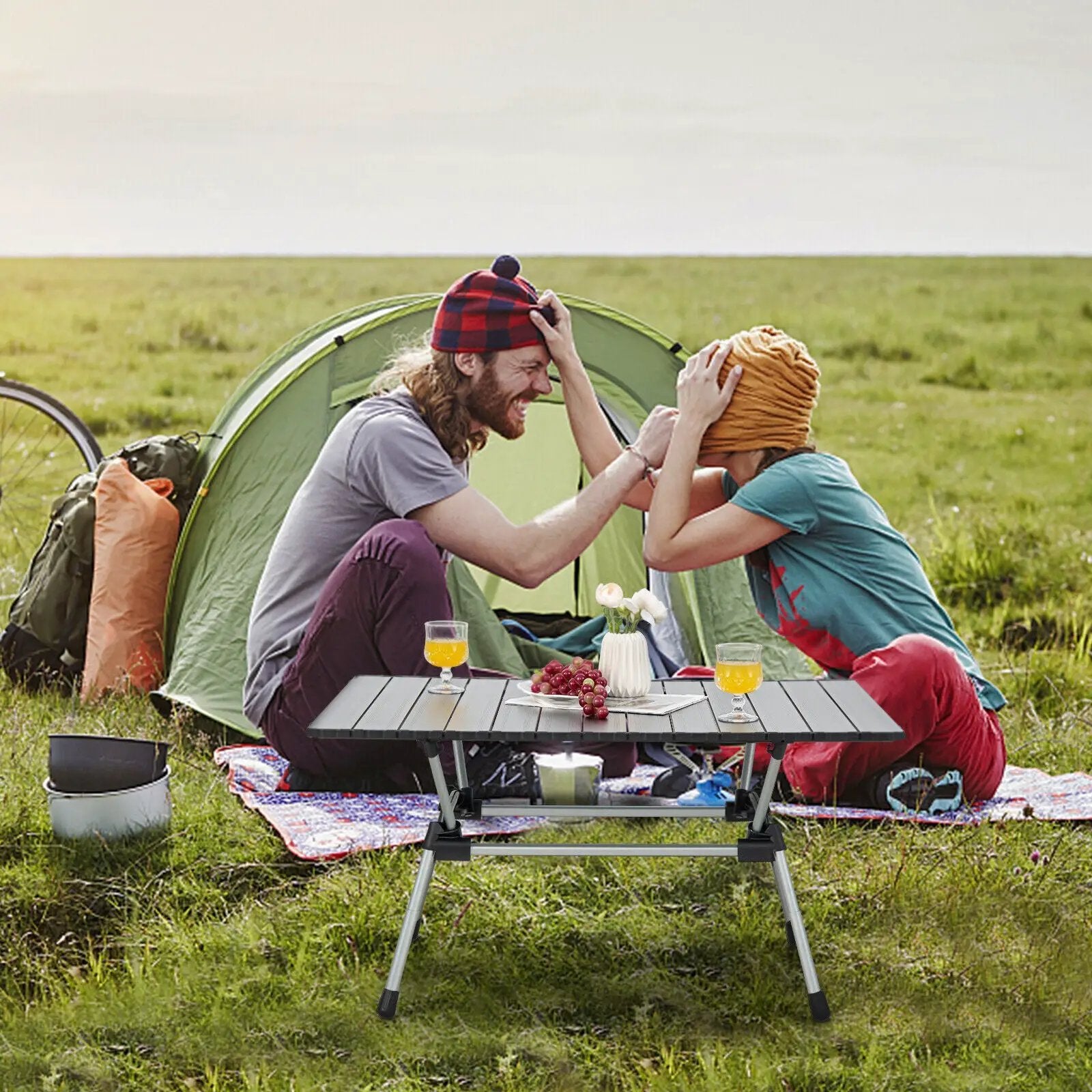 Folding Heavy-Duty Aluminum Camping Table with Carrying Bag by DirectDeals
