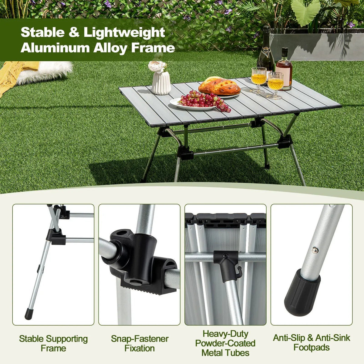 Folding Heavy-Duty Aluminum Camping Table with Carrying Bag, photo 6 of 7