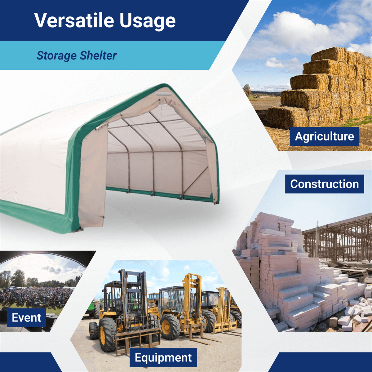 W20'xL20'xH12' Single Truss Storage Shelter by Chery Industrial