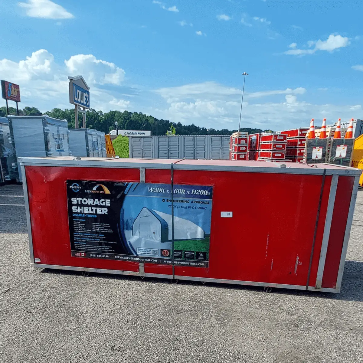 W30'xL60'xH20' Double Truss Storage Shelter by Chery Industrial
