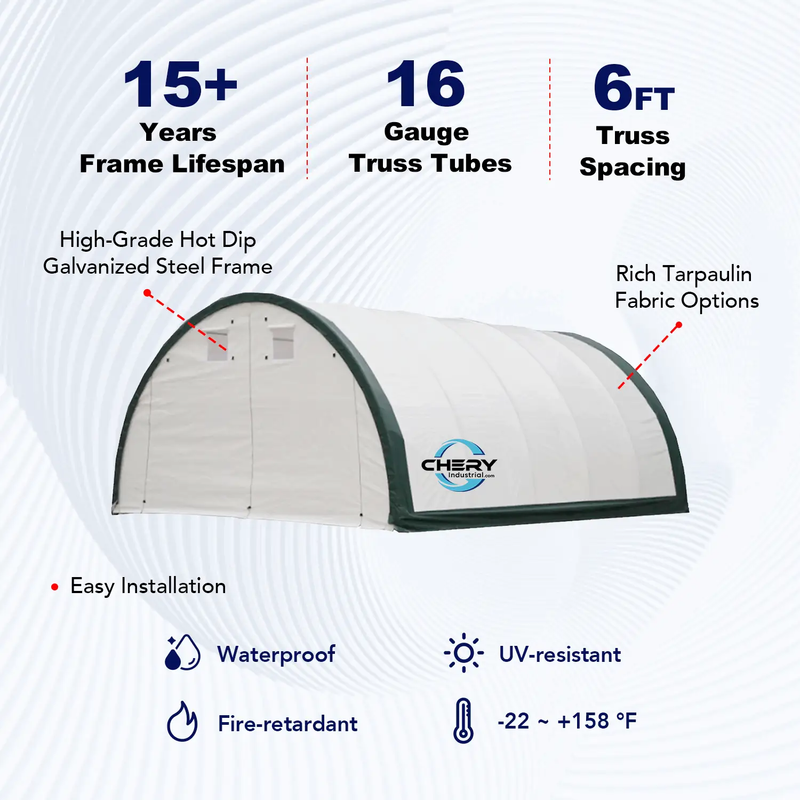 W20'xL42'xH12' Single Truss Arch Storage Shelter by Chery Industrial