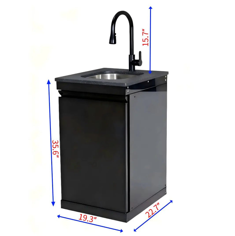 Single Door Sink Cabinet with Tap Stainless Steel Outdoor Kitchen by Chery Industrial