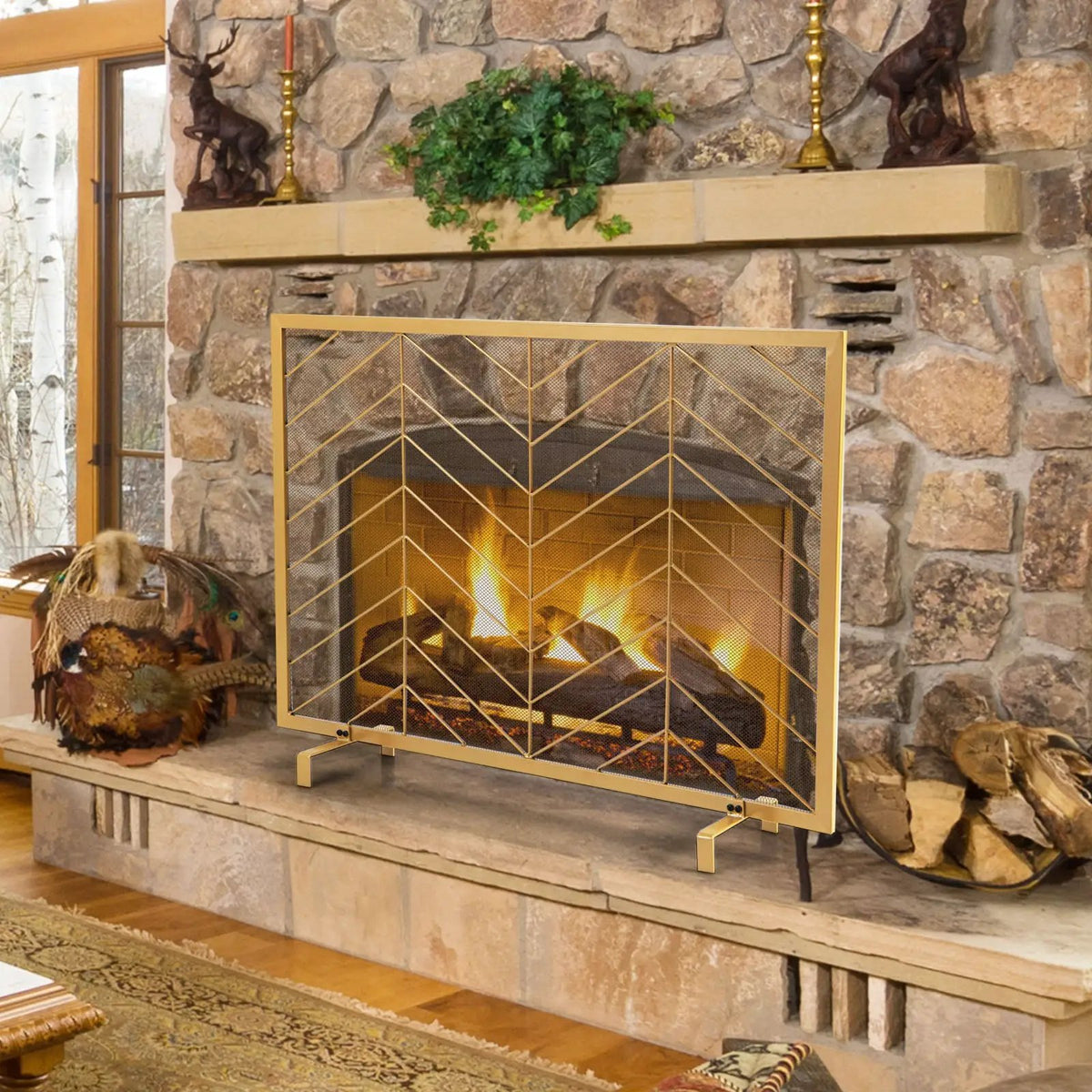 38 x 31 Inch Single Panel Fireplace Screen, photo 11 of 16