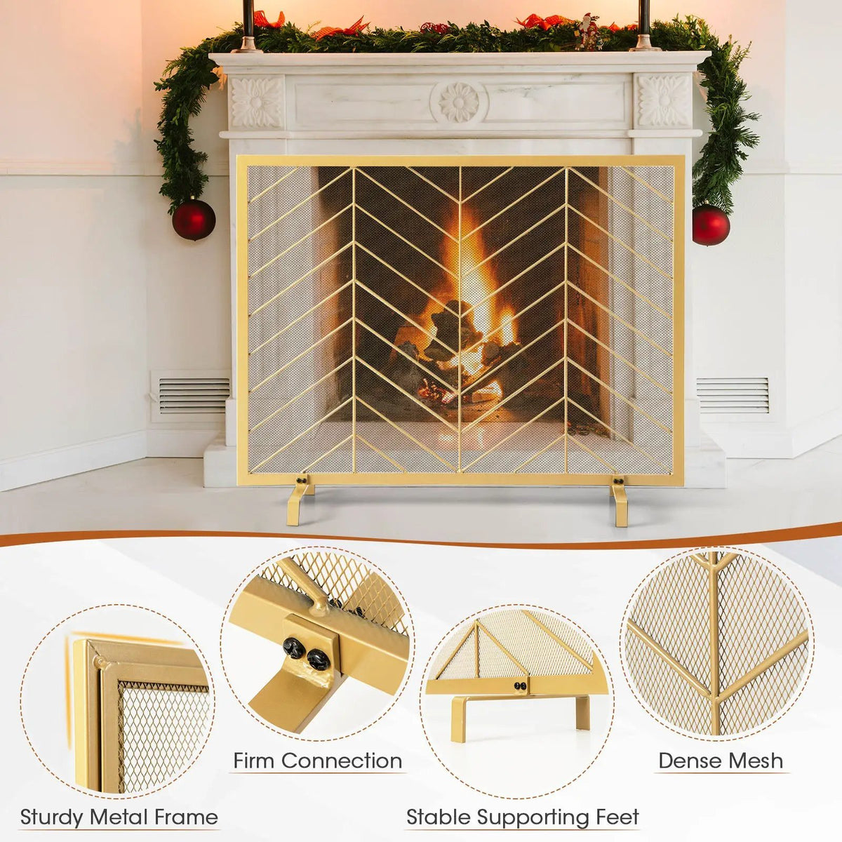 38 x 31 Inch Single Panel Fireplace Screen, photo 13 of 16