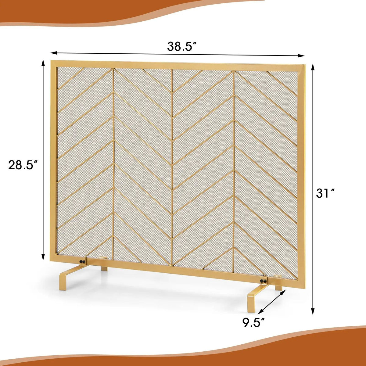 38 x 31 Inch Single Panel Fireplace Screen, photo 9 of 16