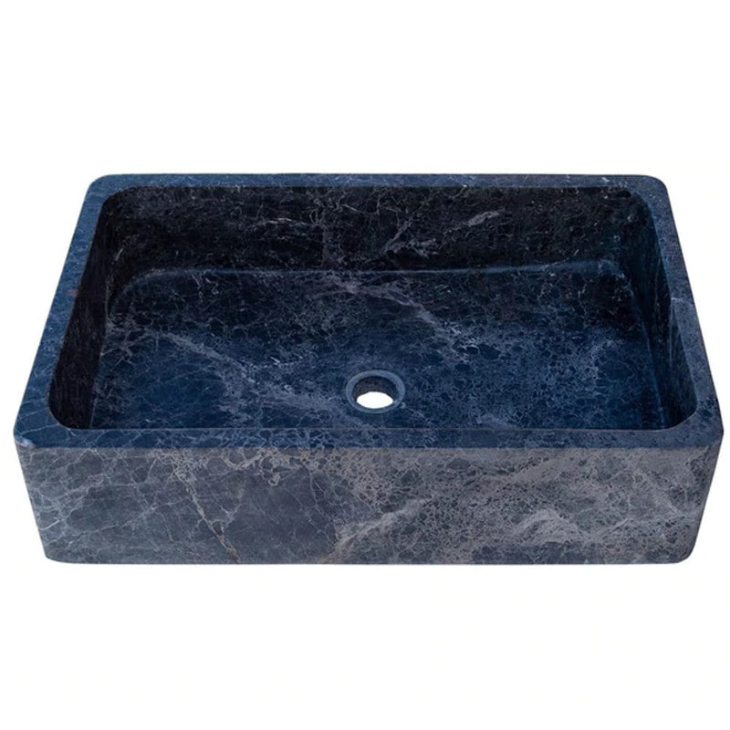 Natural Stone Sirius Black Marble Farmhouse Sink Polished (W)16" (L)24" (H)6" by GobekDesign