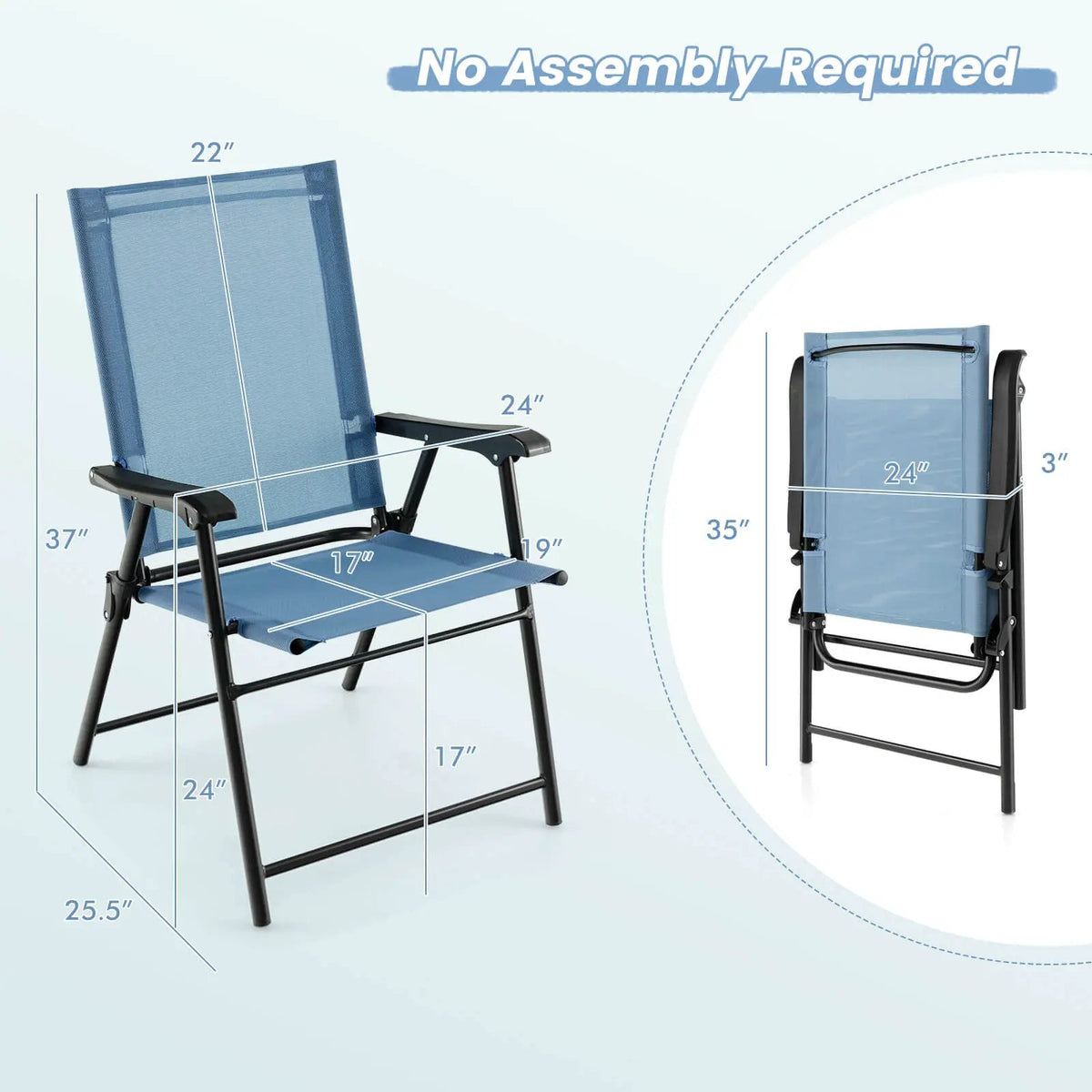 2 Set of Patio Dining Chair with Armrests and Metal Frame, photo 5 of 7