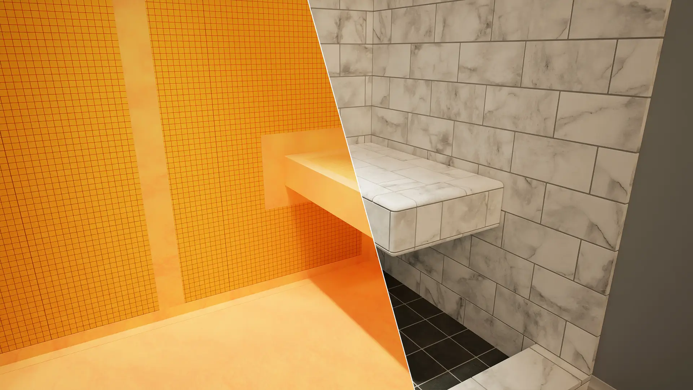 The Original™ Deluxe 38" x 60" Shower Conversion Kit with Orange Waterproof Board by The Original Granite Bracket