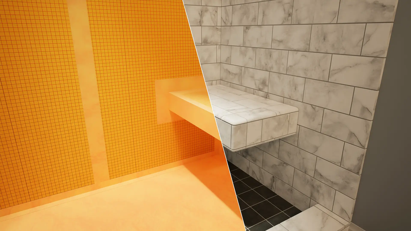 The Original™ Deluxe 38" x 60" Shower Conversion Kit with Orange Waterproof Board by The Original Granite Bracket