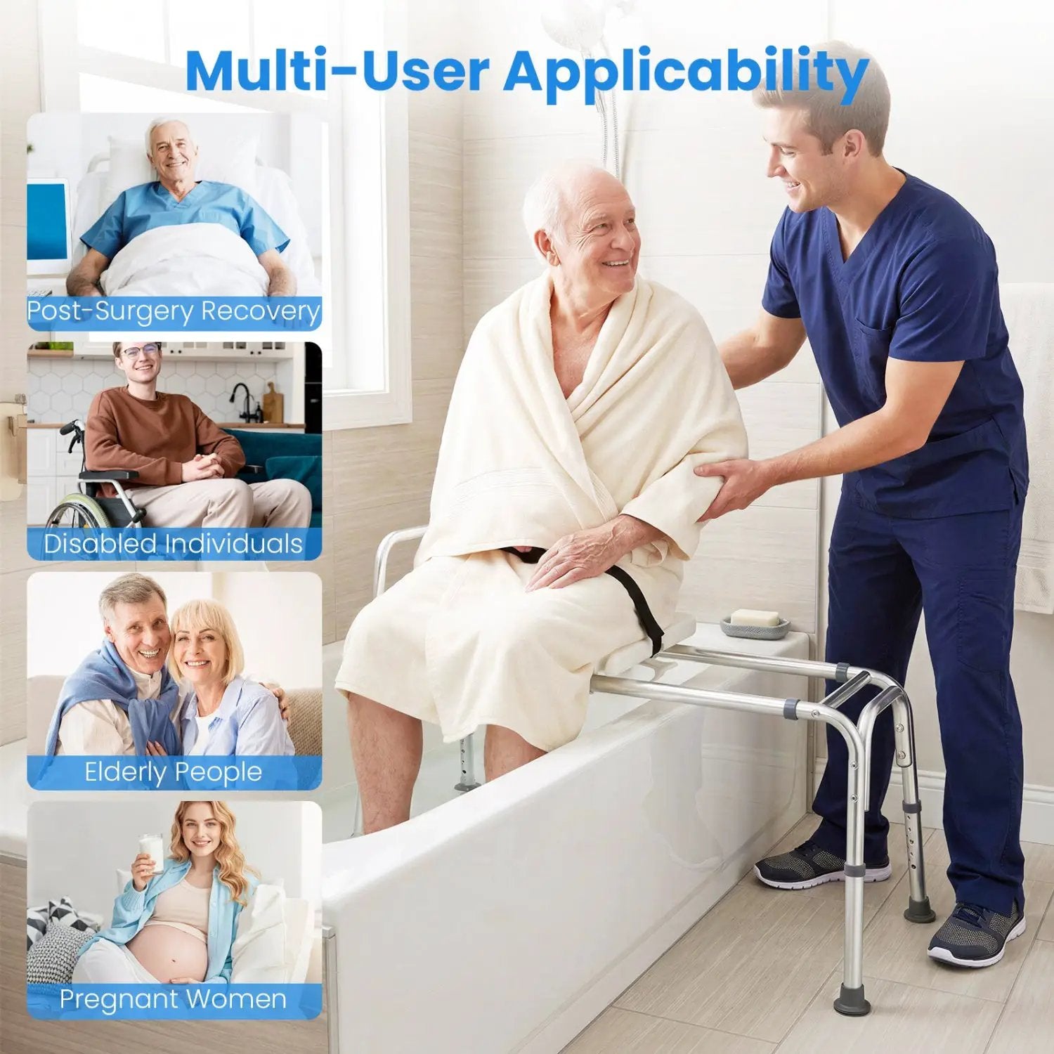 Sliding Transfer Bench with Adjustable Height for Bathtub by DirectDeals
