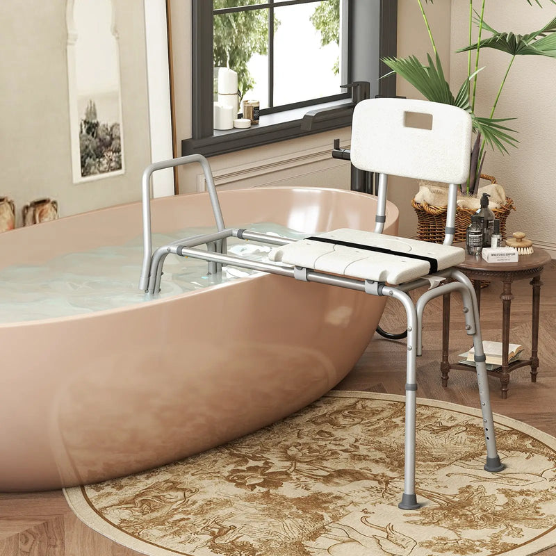 Sliding Tub Transfer Bench with Extra-Wide Seat for Elderly and Disabled by DirectDeals