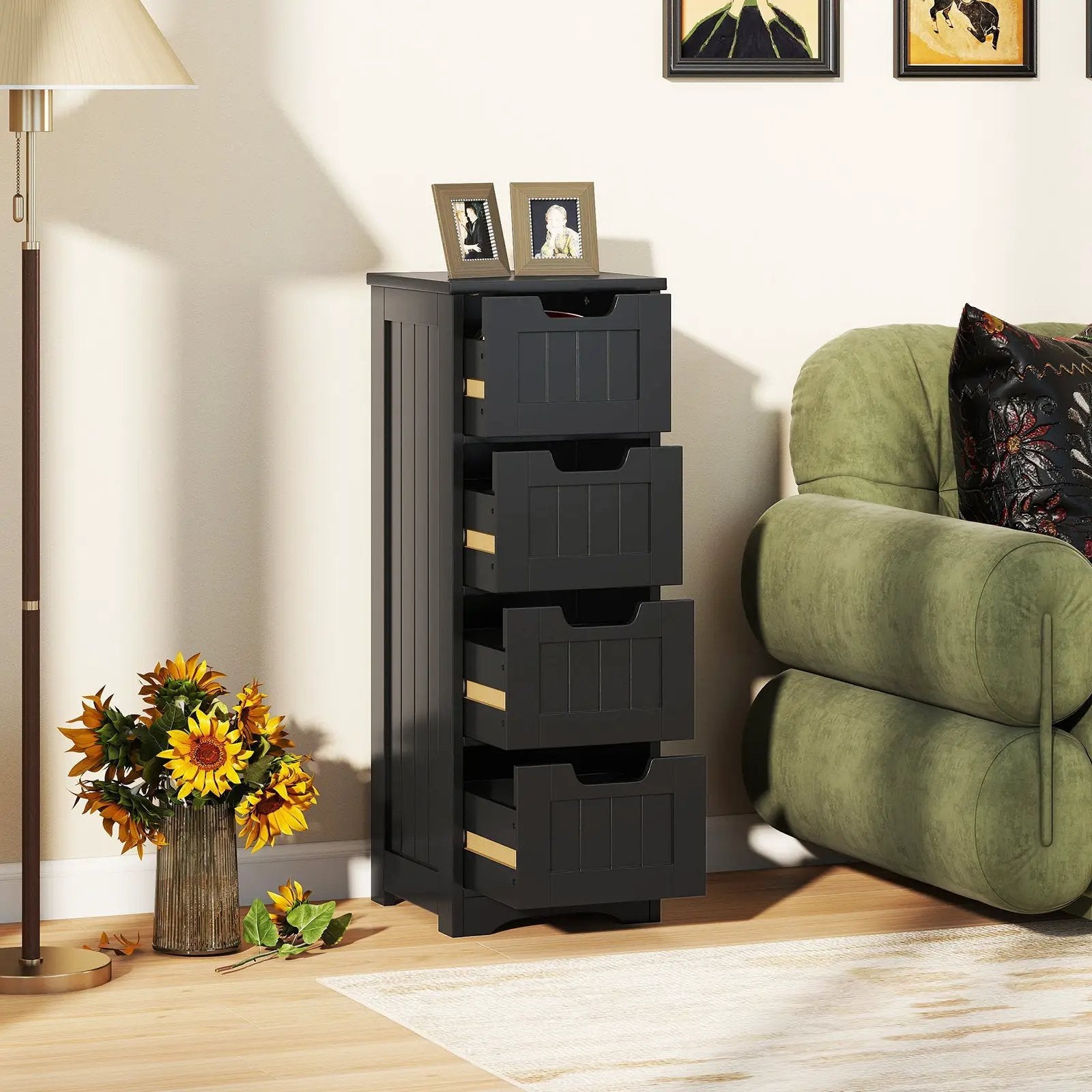 Free-Standing Side Storage Organizer with 4 Drawers by DirectDeals
