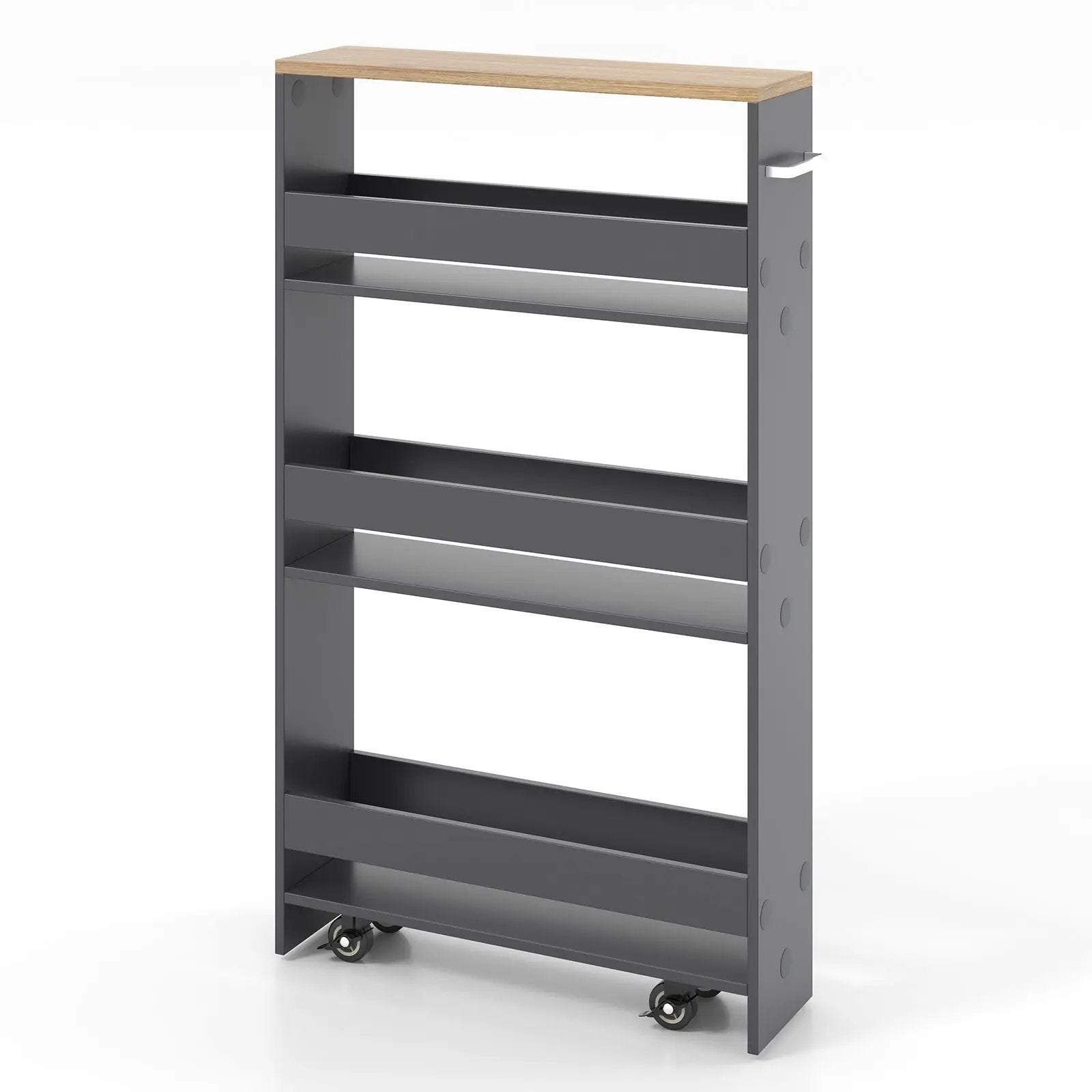 Rolling Kitchen Slim Storage Cart Mobile Shelving Organizer with Handle by DirectDeals