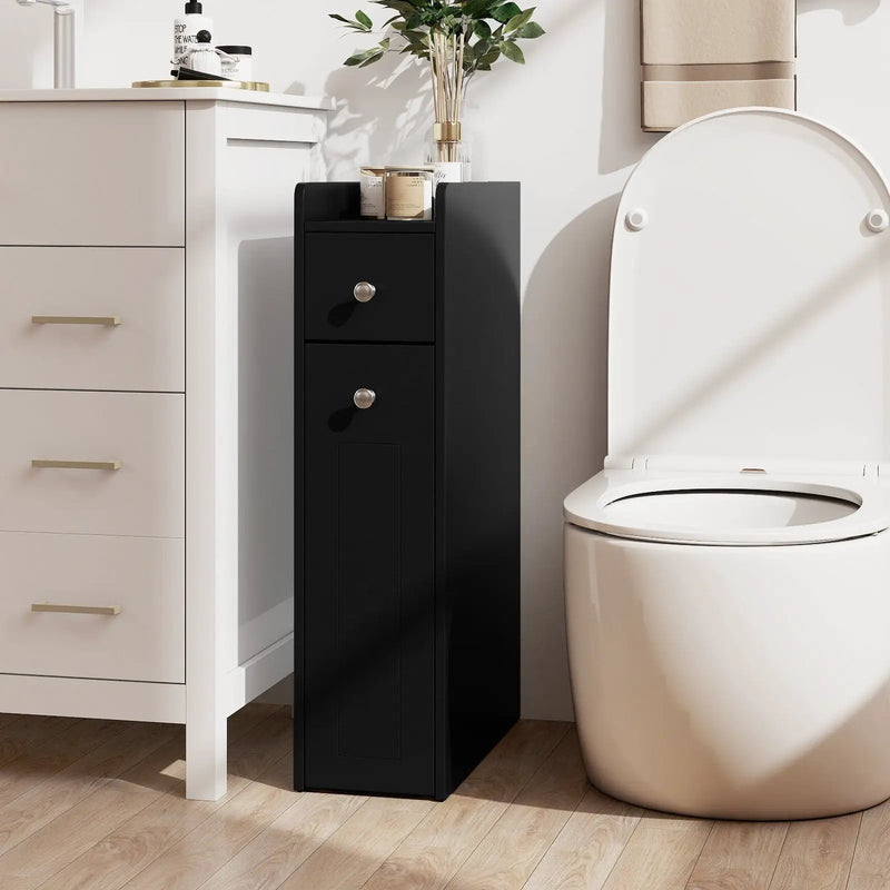 Small Bathroom Storage Cabinet 4-Tier with Slide Out Drawers on Casters by DirectDeals