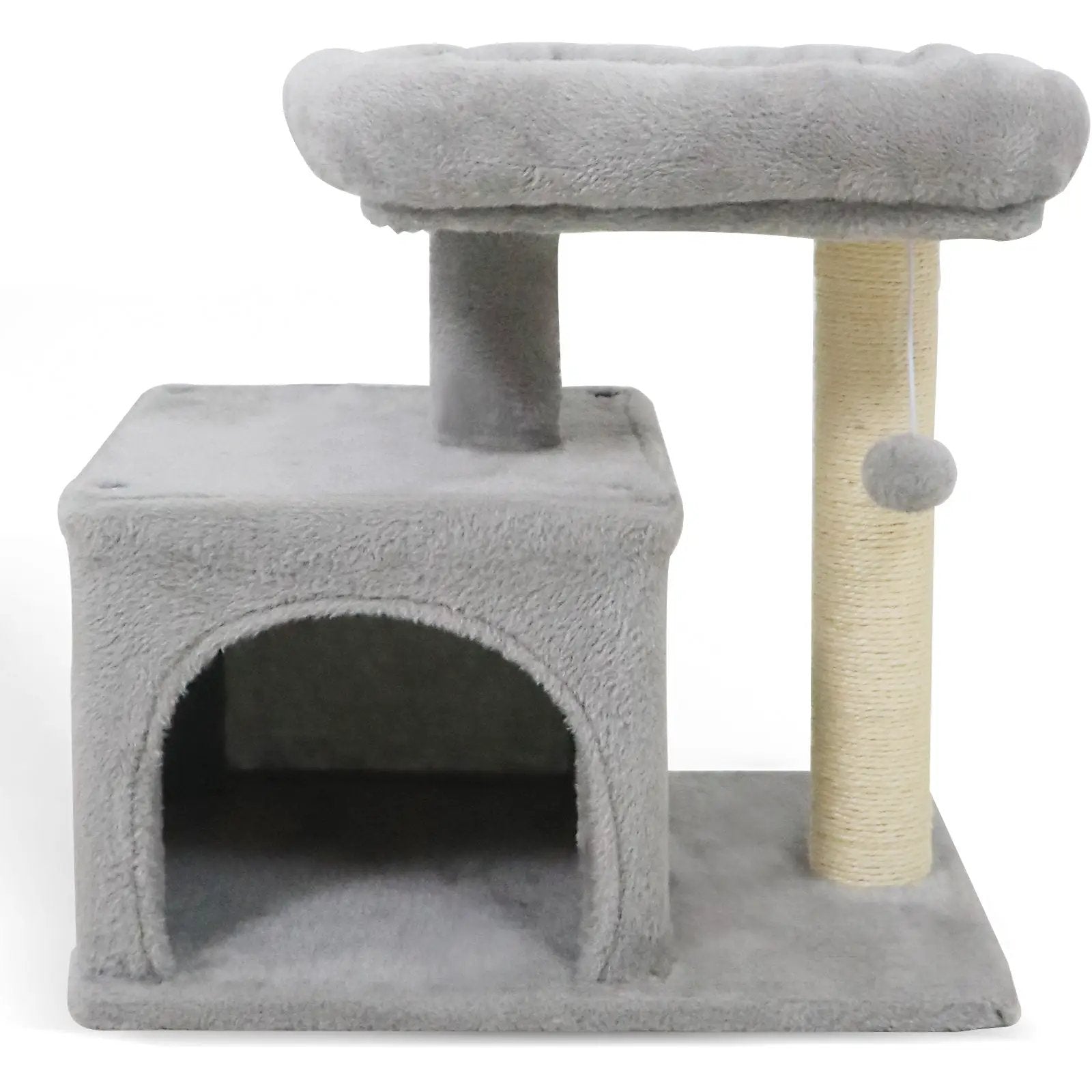 Small Cat Tree with Large Padded Plush Perch for Indoor Cats by DirectDeals