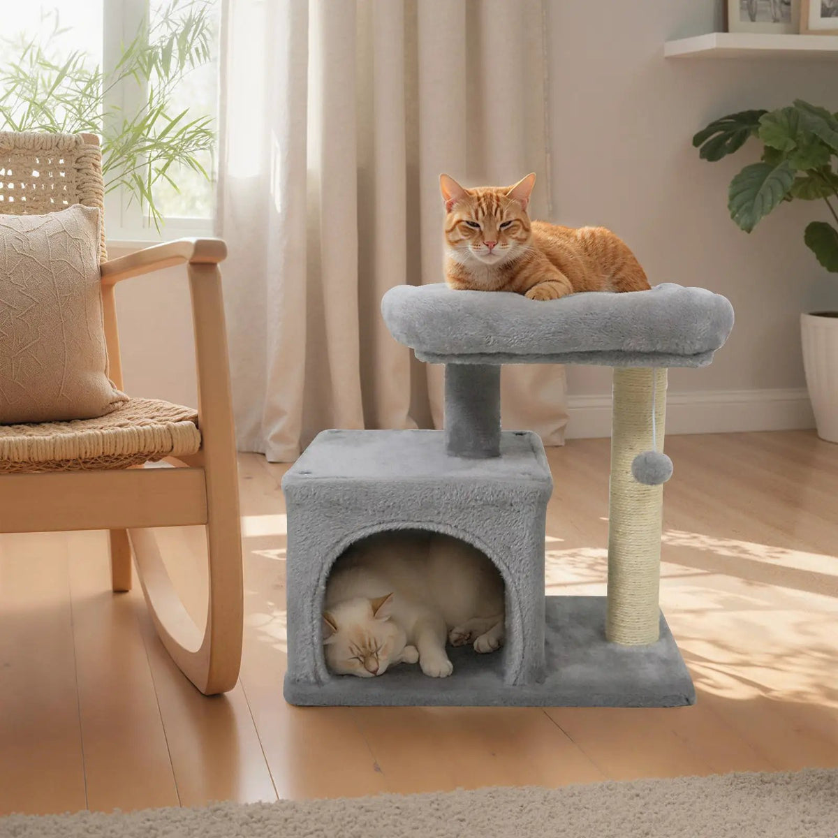 Small Cat Tree with Large Padded Plush Perch for Indoor Cats, photo 18 of 24