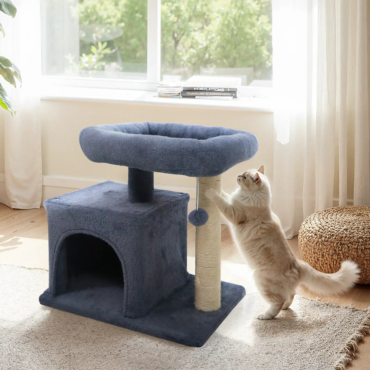 Small Cat Tree with Large Padded Plush Perch for Indoor Cats, photo 2 of 24