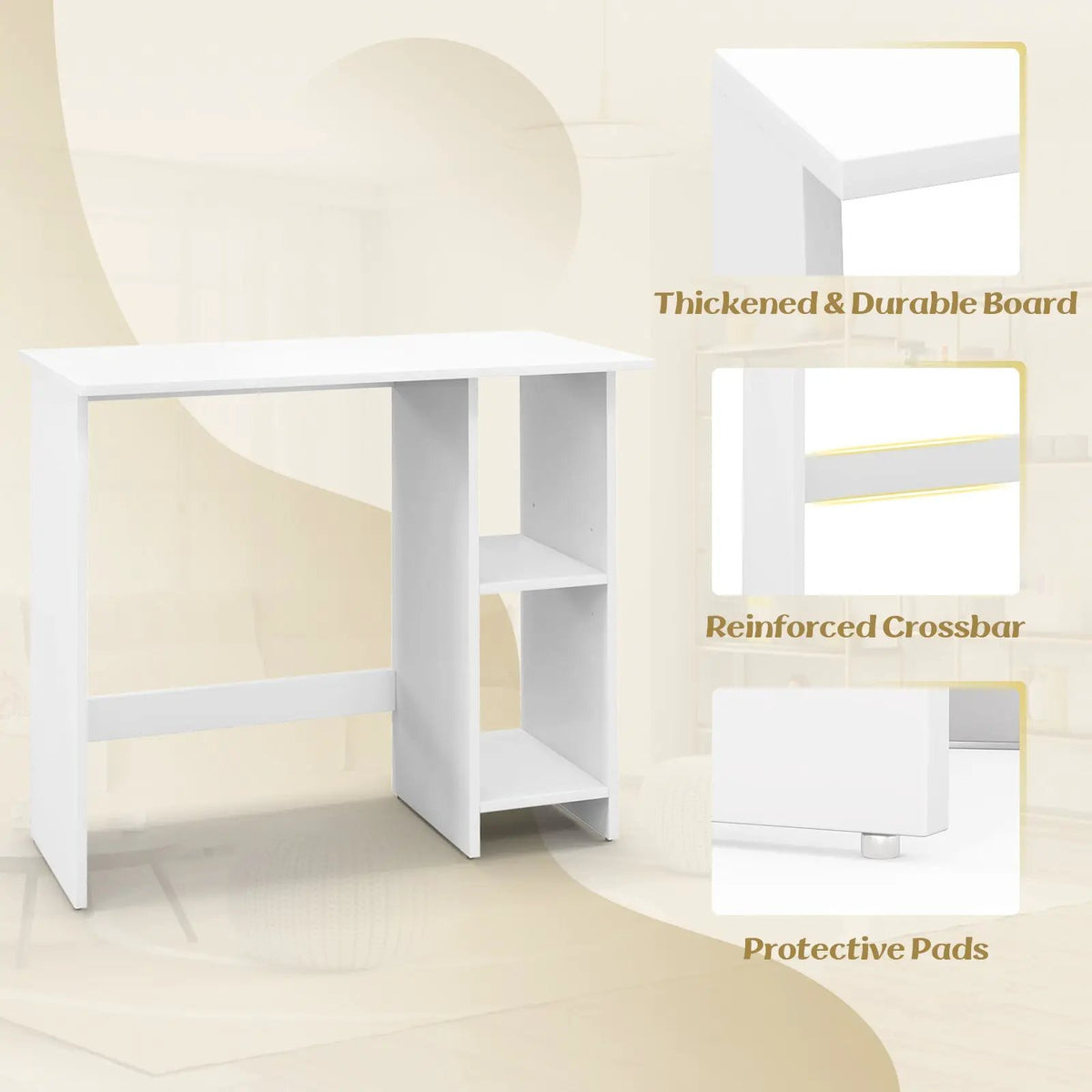 Small Computer Desk with Storage and Adjustable Shelf, photo 7 of 9