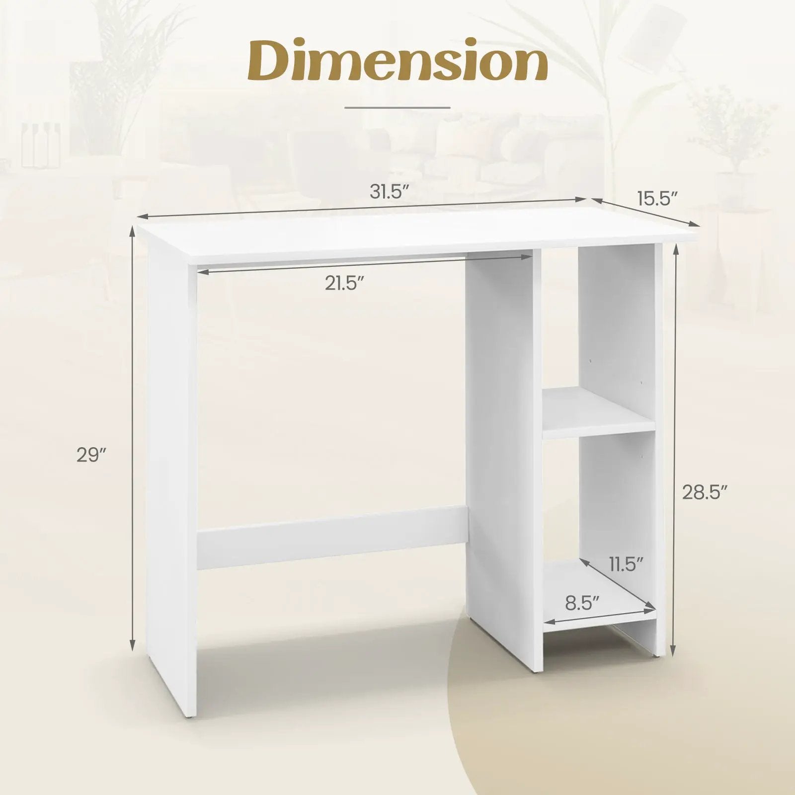 Small Computer Desk with Storage and Adjustable Shelf by DirectDeals