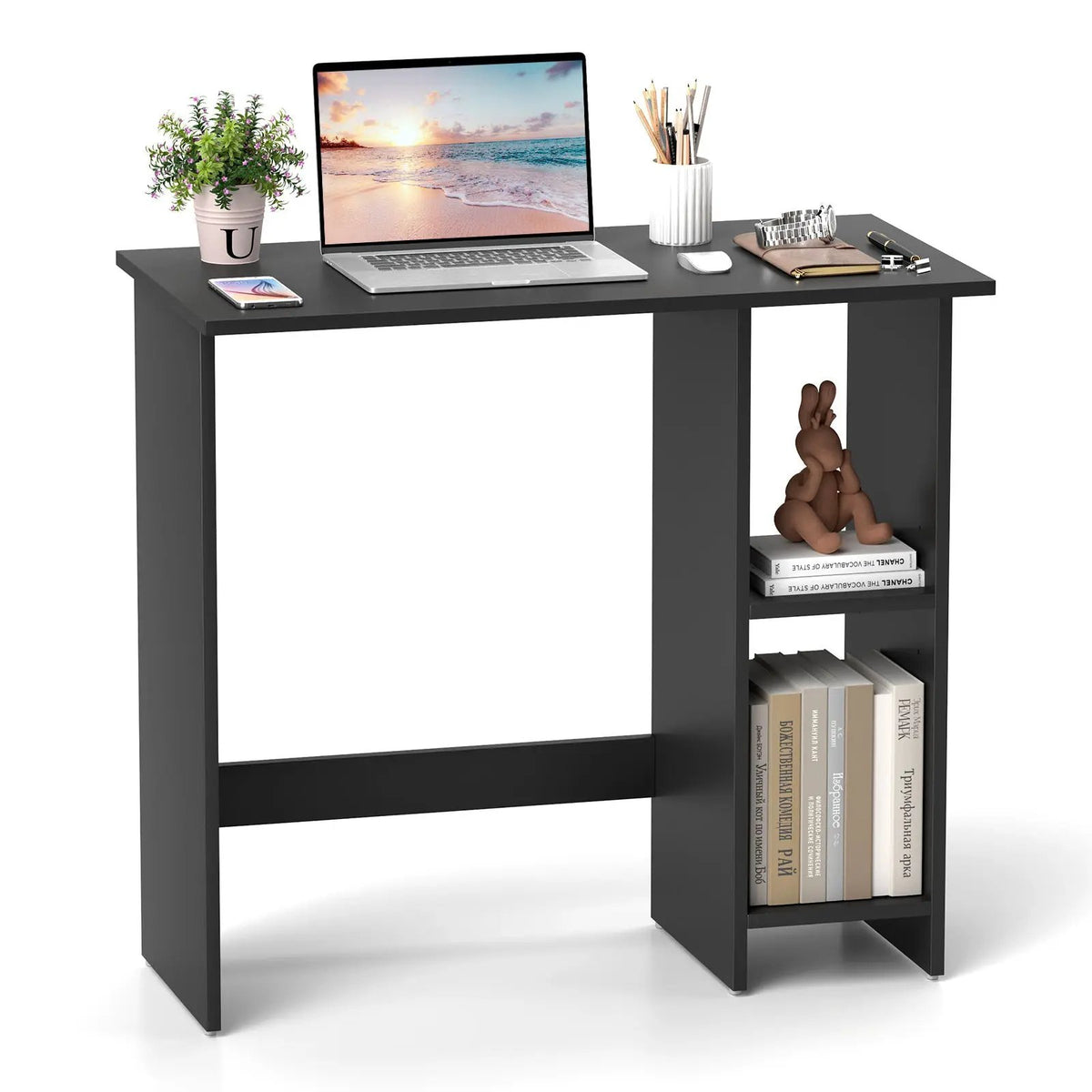 Small Computer Desk with Storage and Adjustable Shelf, photo 9 of 9