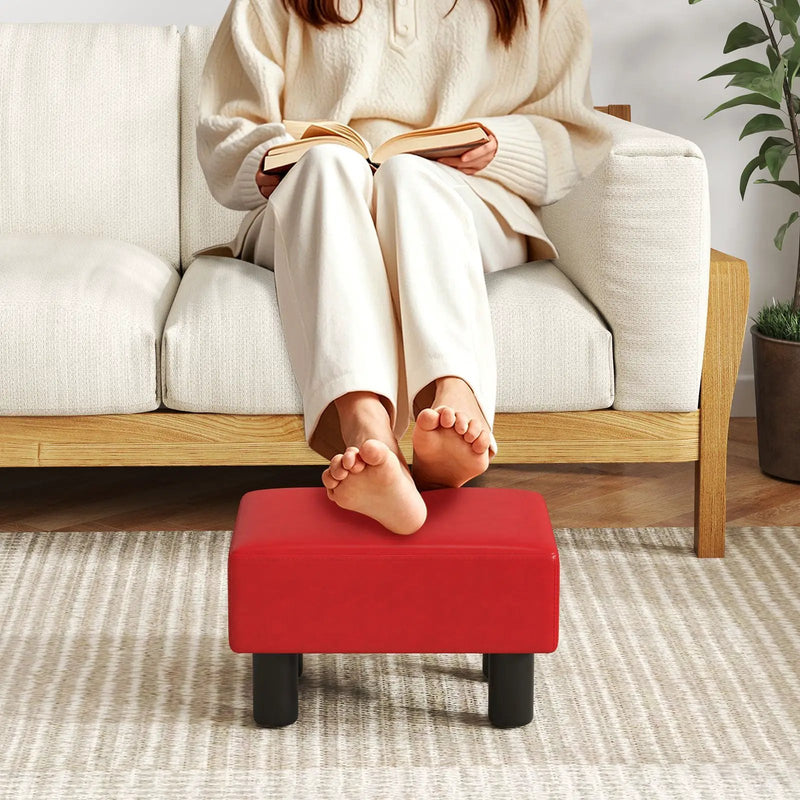 Small PU Leather Rectangular Seat Ottoman Footstool by DirectDeals