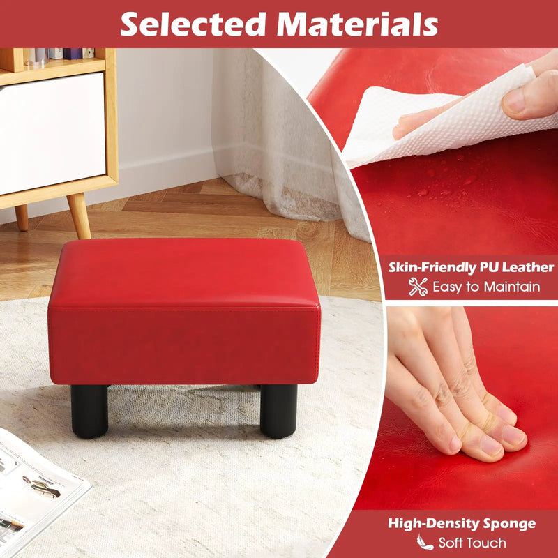 Small PU Leather Rectangular Seat Ottoman Footstool by DirectDeals