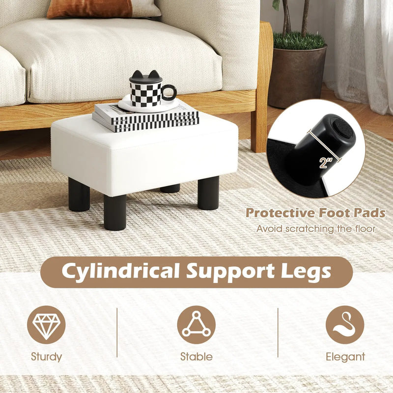 Small PU Leather Rectangular Seat Ottoman Footstool by DirectDeals