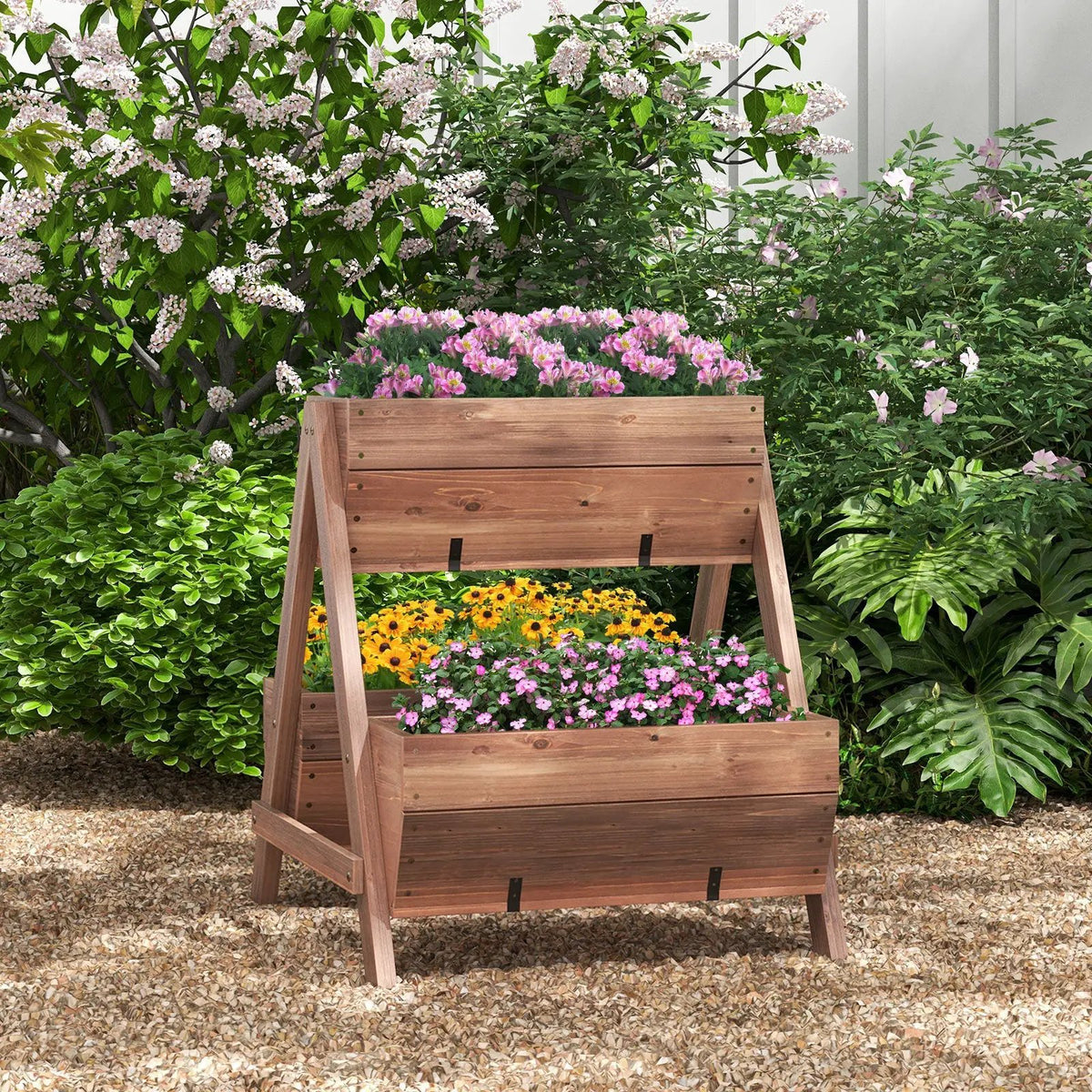 Vertical Raised Garden bed with 3 Wooden Planter Boxes, photo 2 of 7