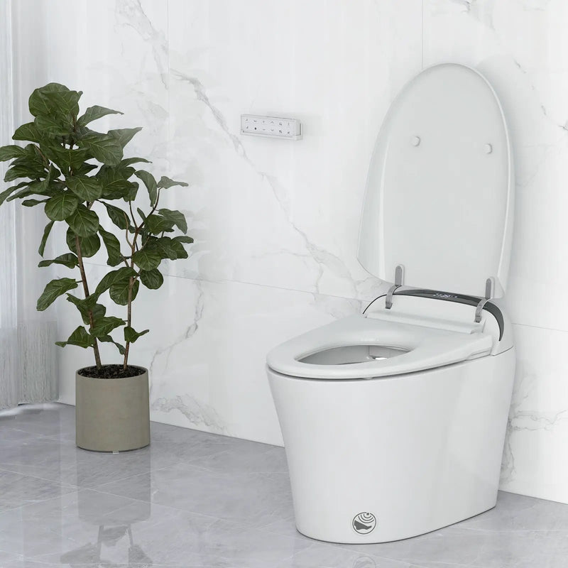 One-Piece Elongated Smart Toilet Bidet 1.28 GPF Dual-flush by DirectDeals