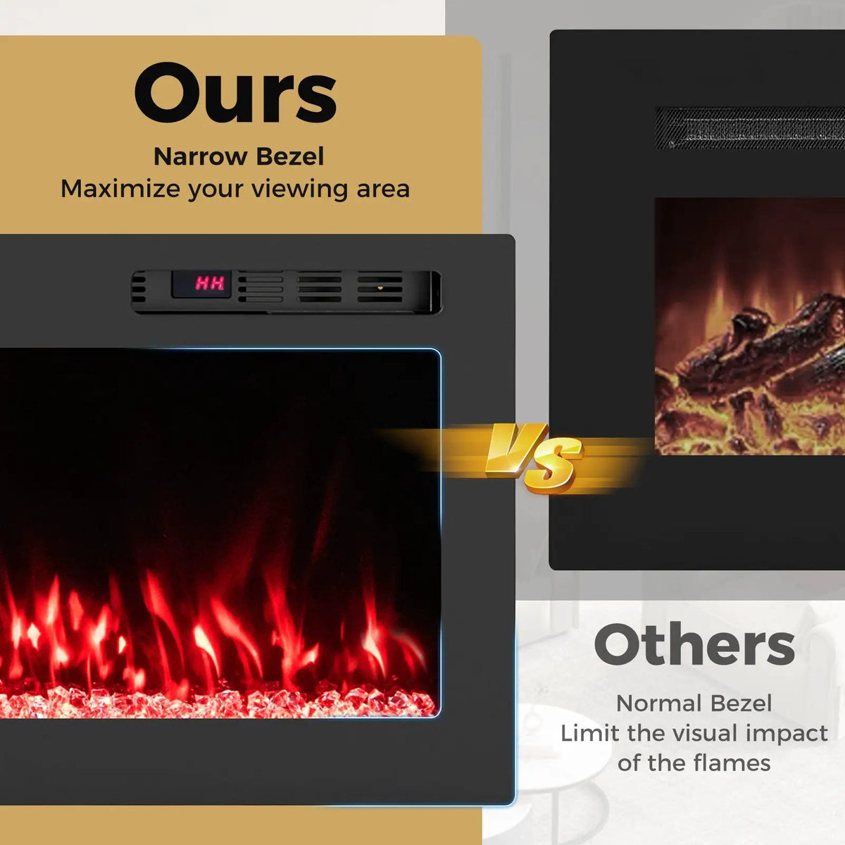Smart WiFi Electric Fireplace Wall Mounted & Recessed 750W/1500W Heater, photo 40 of 40