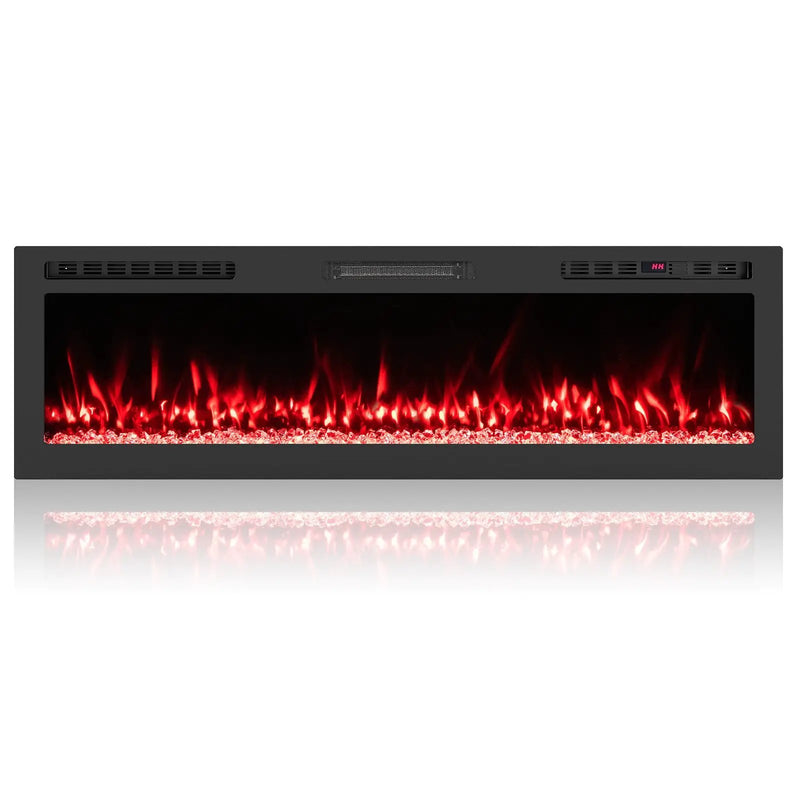 Smart WiFi Electric Fireplace Wall Mounted & Recessed 750W/1500W Heater by DirectDeals