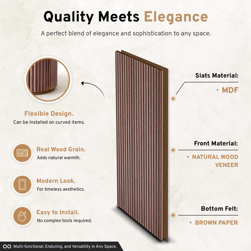2-Pack Flexible Fluted Wall Panels – Smoked Oak by Dogberrycollections