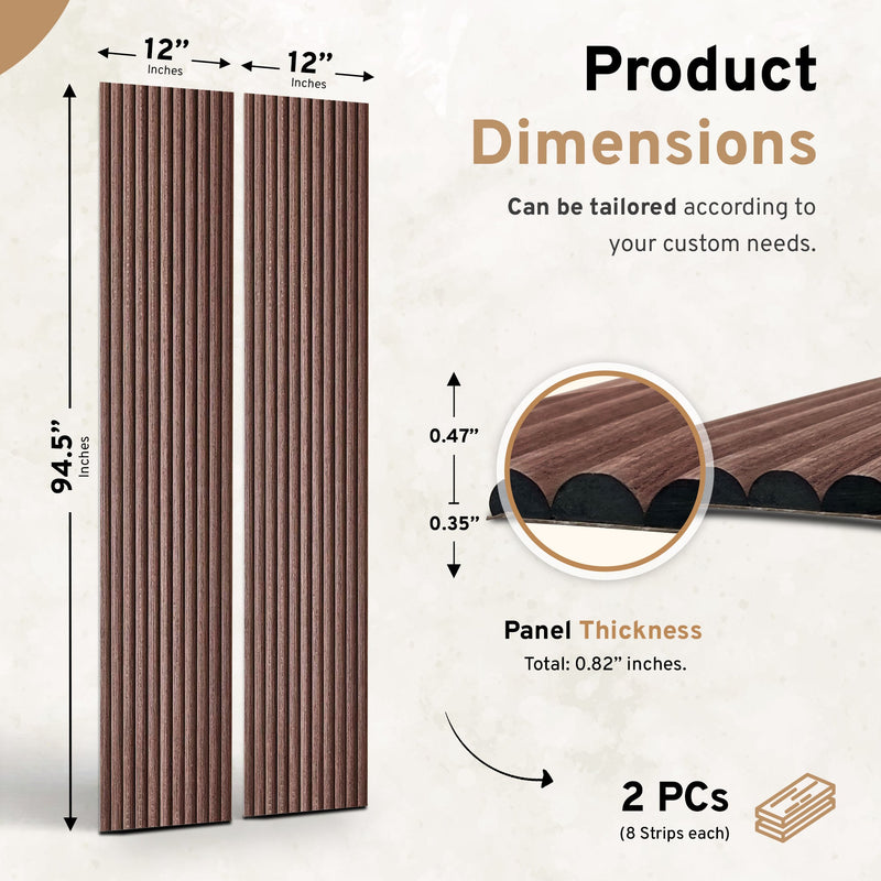 2-Pack Flexible Fluted Wall Panels – Smoked Oak by Dogberrycollections