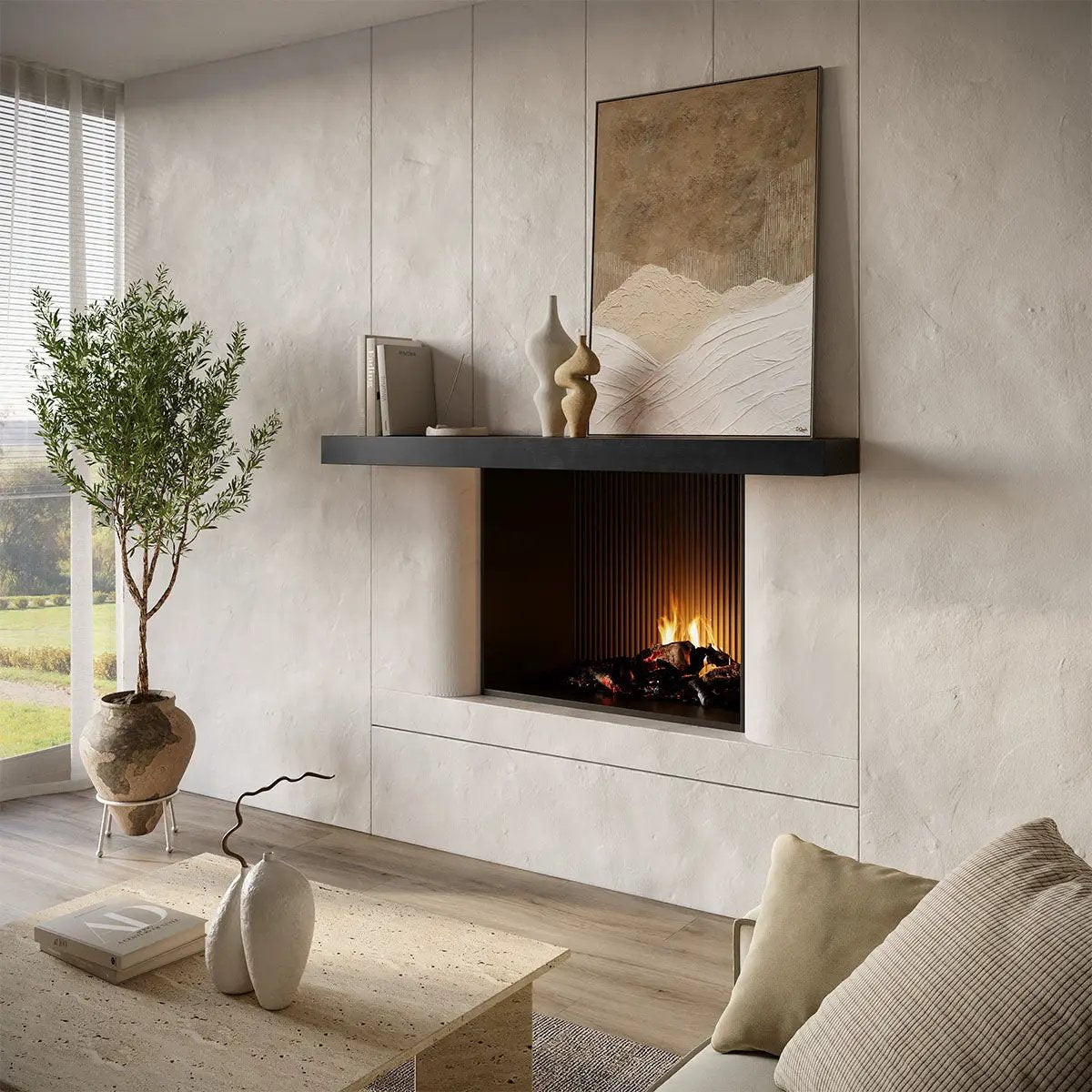 Smooth Solid Floating Timber Fireplace Mantel Shelf by Dogberrycollections