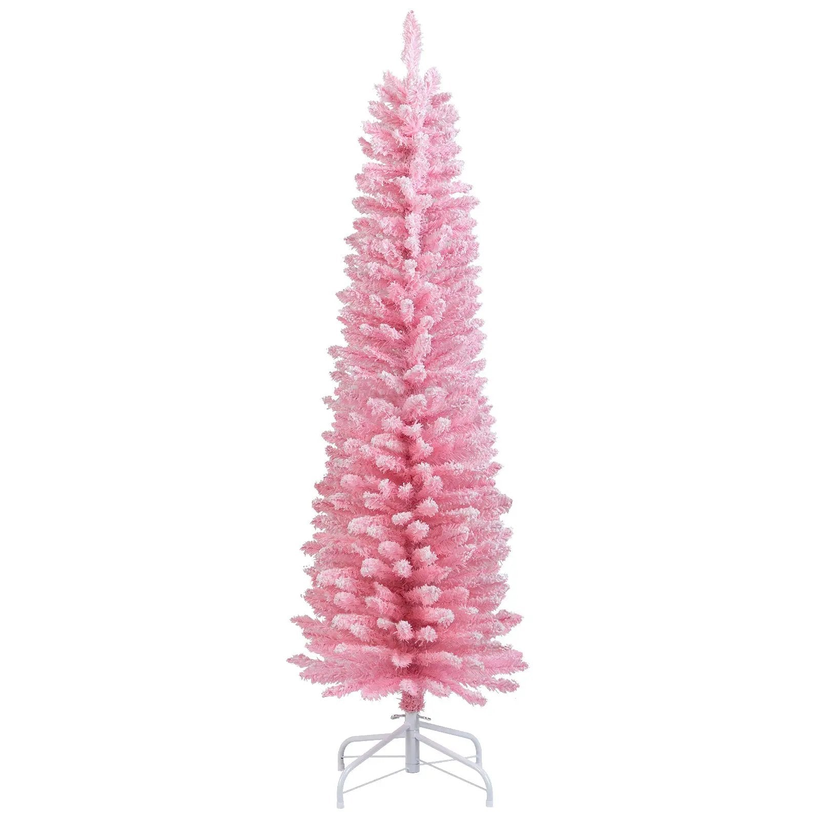 Snow Flocked 7 FT Artificial Pink Xmas Tree with 635 Branch Tips by DirectDeals