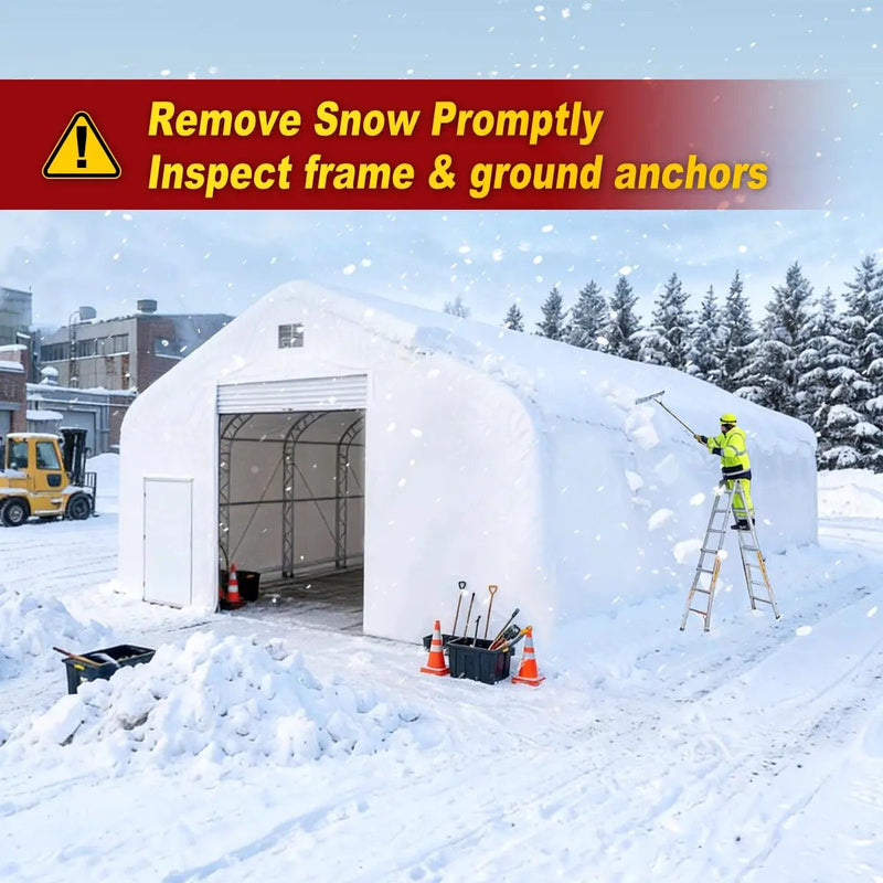 W50'xL100'xH23' Double Truss Storage Shelter by Chery Industrial