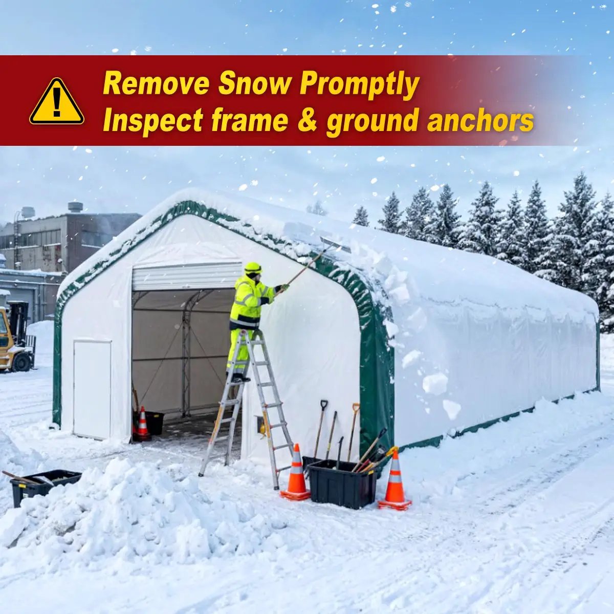 W30'xL80'xH20' Double Truss Storage Shelter by Chery Industrial