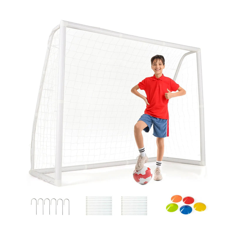 8' x 6' Soccer Goal with Ground Stakes and Soccer Cones by DirectDeals