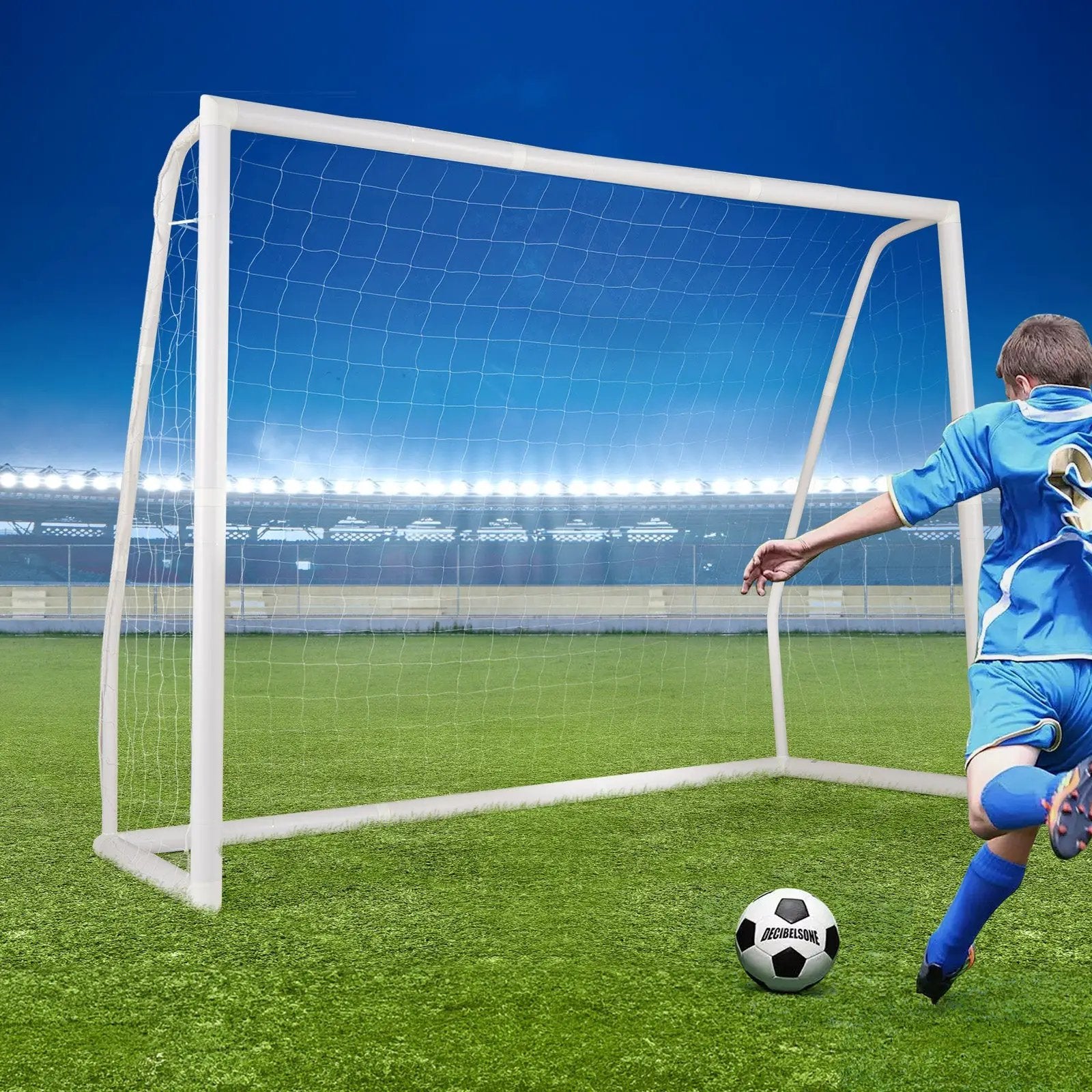 8' x 6' Soccer Goal with Ground Stakes and Soccer Cones by DirectDeals