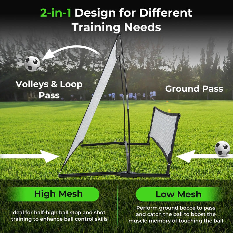 2-in-1 Portable Soccer Rebounder Net with Carrying Bag by DirectDeals