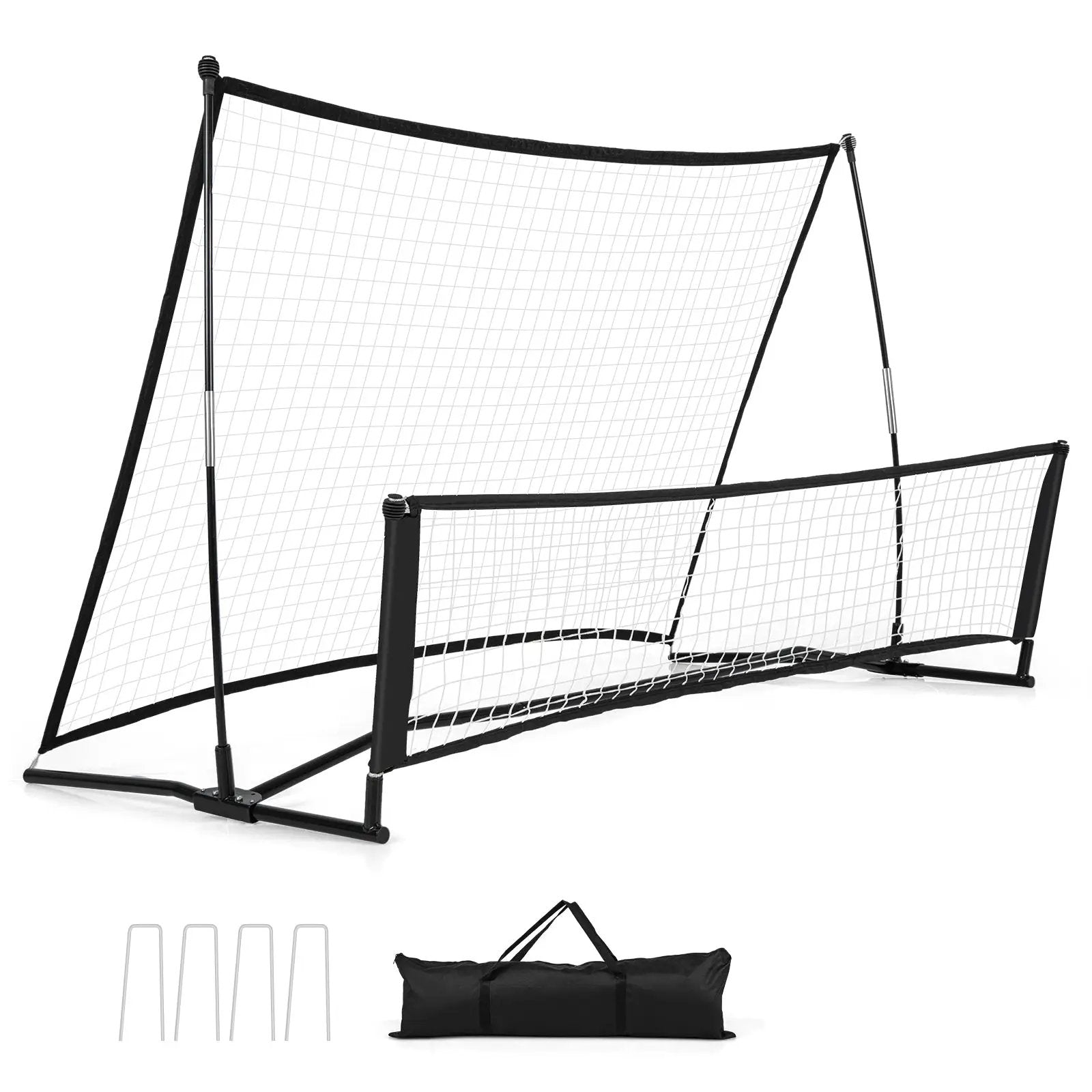 2-in-1 Portable Soccer Rebounder Net with Carrying Bag by DirectDeals