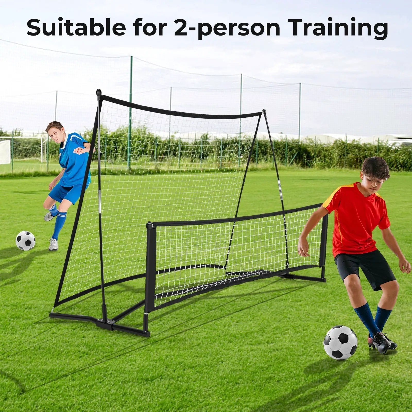 2-in-1 Portable Soccer Rebounder Net with Carrying Bag by DirectDeals