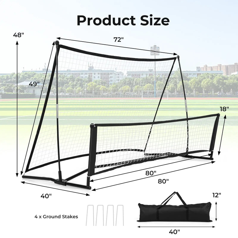 2-in-1 Portable Soccer Rebounder Net with Carrying Bag by DirectDeals