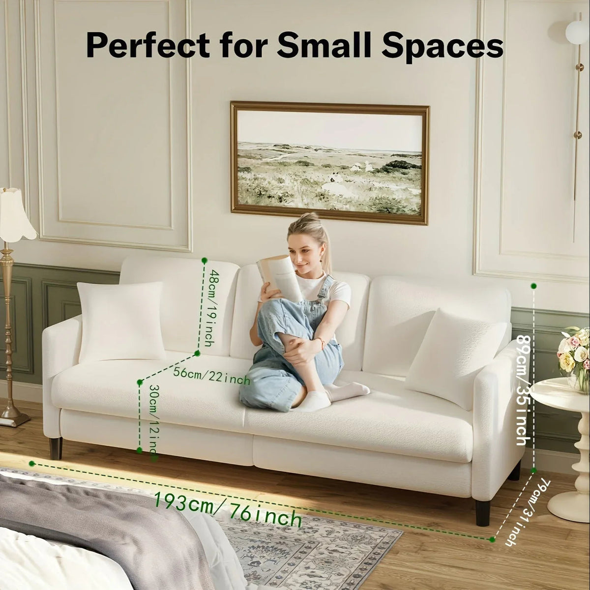 Sofa - Mid-Century White 3-Seater, photo 16 of 26