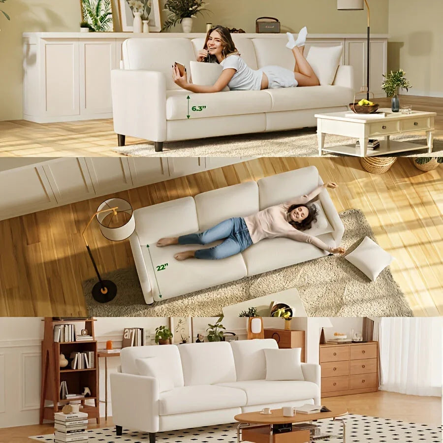 Sofa - Mid-Century White 3-Seater, photo 19 of 26