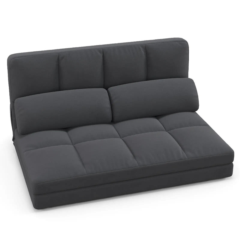 Floor Sofa Bed with 6 Positions Adjustable Backrest Skin-friendly Velvet Cover by DirectDeals