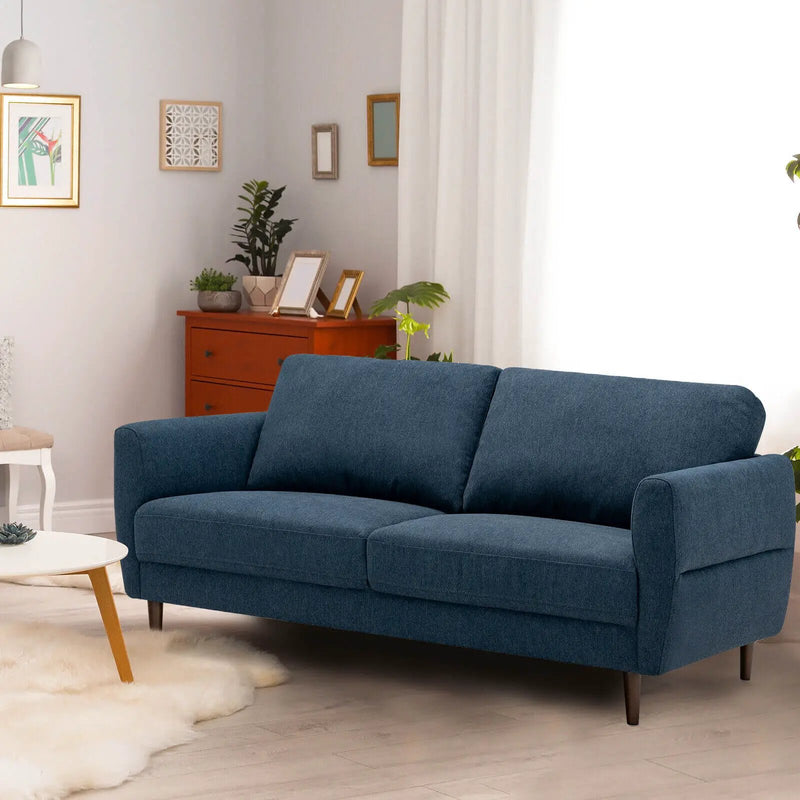 72 Inch Small Fabric Loveseat Sofa Couch with Wood Legs by DirectDeals