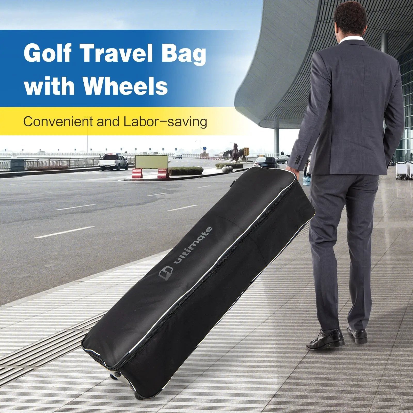 Soft-Sided Golf Travel Bag with Wheels by DirectDeals