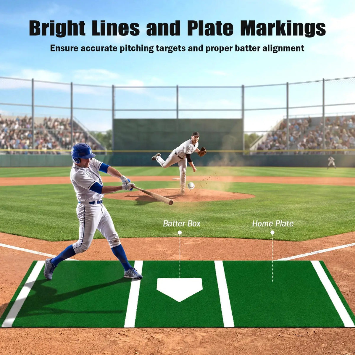 Softball Pitching Mat 10 x 3 Feet Softball Training Aid, photo 10 of 16