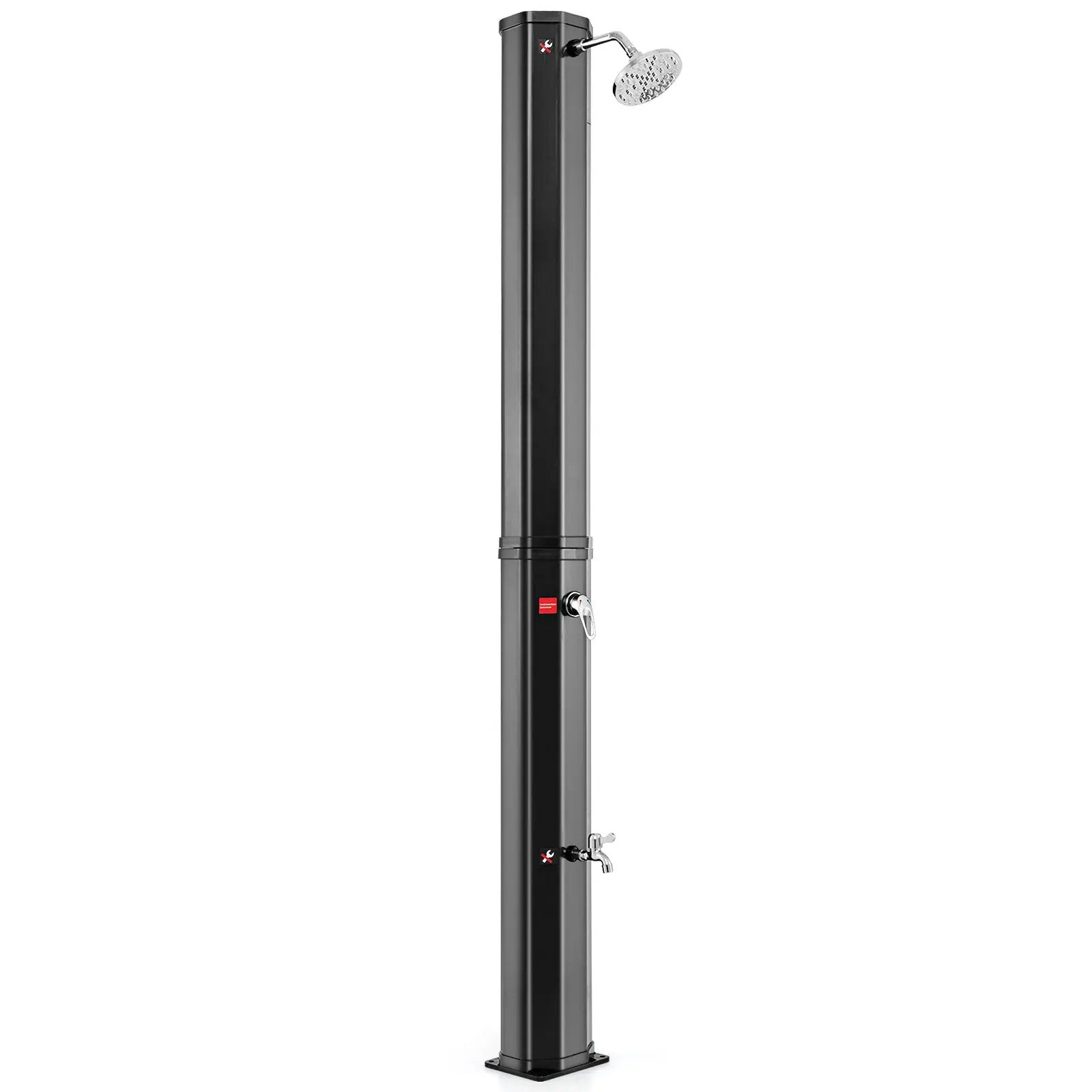 7.5 Feet 15.9 Gallon Solar Heated Outdoor Shower with Shower Head-Black by DirectDeals